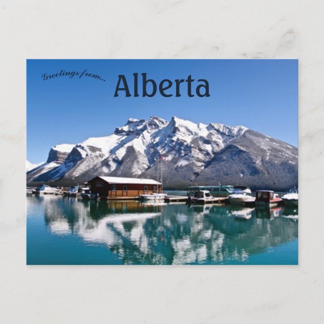 Minnewanka-See Alberta Kanada Postkarte (Vorderseite)