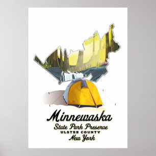 Minnewaska State Park New York Reiseplakat. Poster