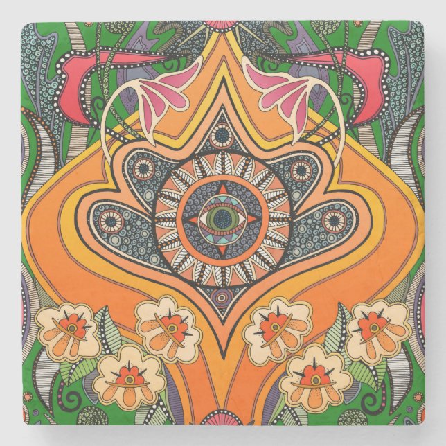 MINNIE grün Steinuntersetzer (Vorderseite)