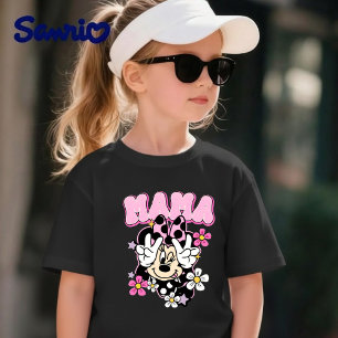 Minnie Maus Mama Friedenszeichen Blumen Schwarz T- Baby T-shirt