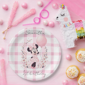 Minnie Mouse Editable name paper plates Pappteller