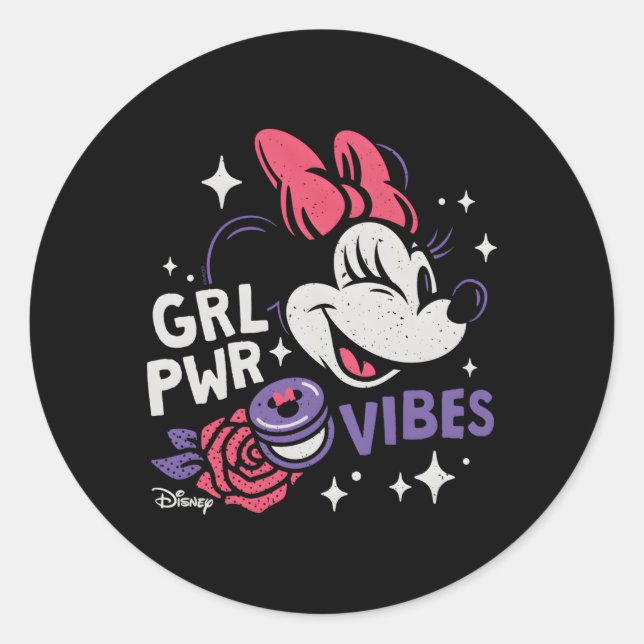 Minnie Power S Runder Aufkleber (Vorderseite)