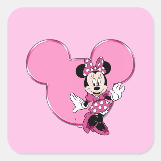 Minnie Quadratischer Aufkleber (Vorderseite)