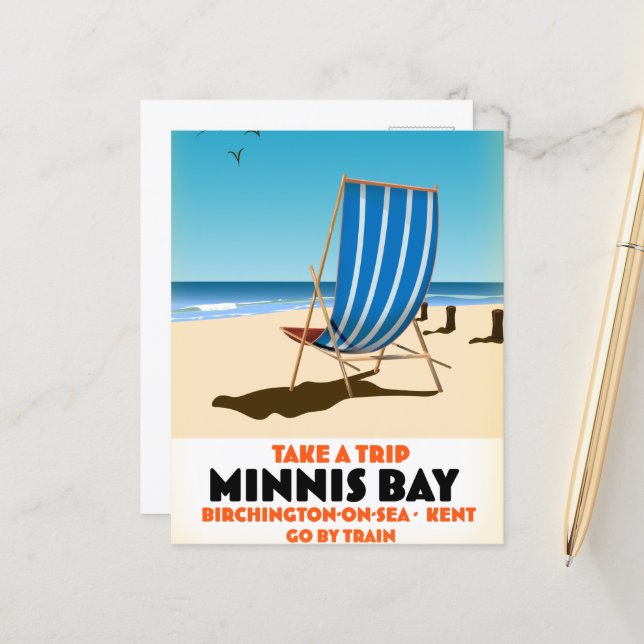 Minnis Bay, Birchington-on-sea Postcard (Vorderseite/Rückseite Beispiel)