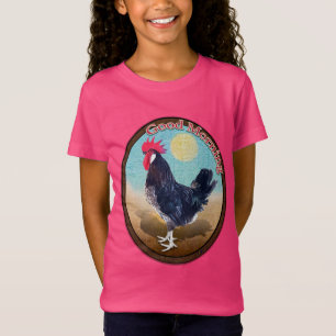 Minorca-Hahn Guten Morgen Vintage-Oval T-Shirt