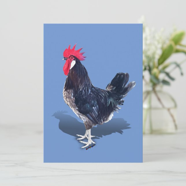 Minorca Rooster Dankeskarte (Stehend Vorderseite)