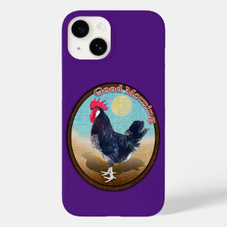 Minorca Rooster Guten Morgen Vintages Oval Case-Mate iPhone 14 Hülle