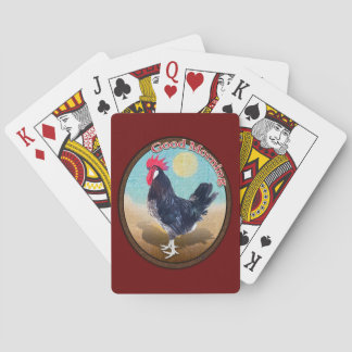 Minorca Rooster Guten Morgen Vintages Oval Spielkarten
