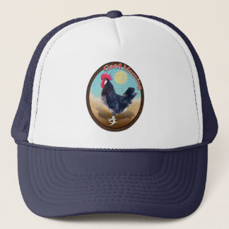 Minorca Rooster Guten Morgen Vintages Oval Truckerkappe