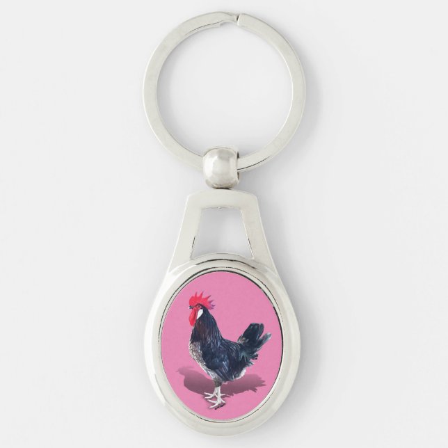 Minorca Rooster Schlüsselanhänger (Vorderseite)