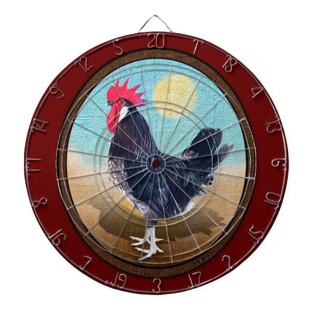 Minorca Rooster Vintag Oval Dartscheibe (vorne)