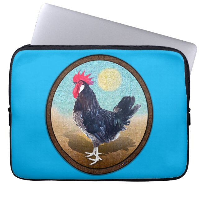Minorca Rooster Vintag Oval Laptopschutzhülle (Vorderseite)