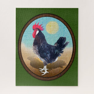 Minorca Rooster Vintag Oval Puzzle
