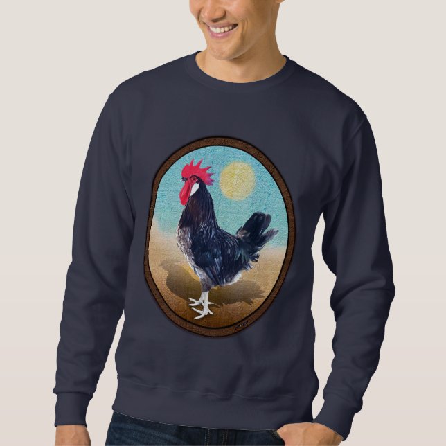 Minorca Rooster Vintag Oval Sweatshirt (Vorderseite)