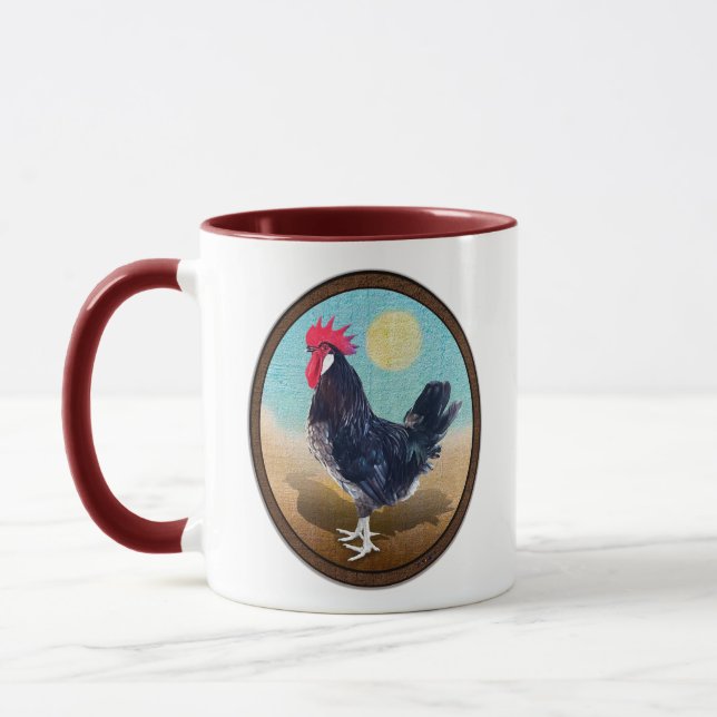 Minorca Rooster Vintag Oval Tasse (Links)