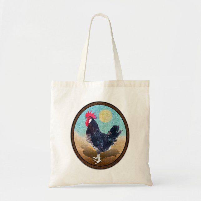 Minorca Rooster Vintag Oval Tragetasche (Vorne)