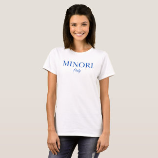 Minori Italien - Eleganter blauer Text T-Shirt