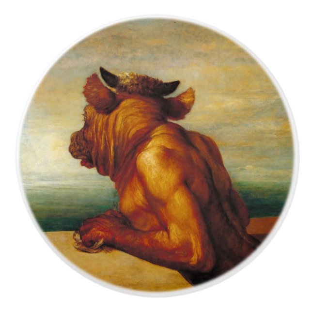 Minotaur (von George Frederic Watts) Keramikknauf (Vorderseite)
