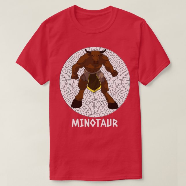 Minotaur vor dem Labyrinth für Menschen, die Liebe T-Shirt (Design vorne)