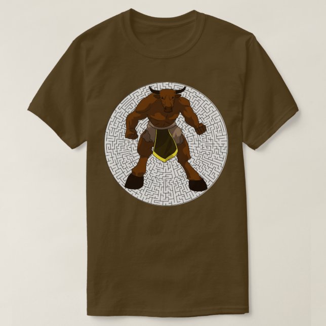 Minotaur vor einem Maze T-Shirt (Design vorne)