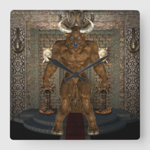 Minotaur-Wall-Uhr Quadratische Wanduhr