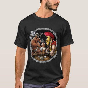 Minotauros gegen spartanisches Armdrücken T-Shirt