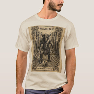 Minotauros Labyrinth Vintage Griechische Mythologi T-Shirt