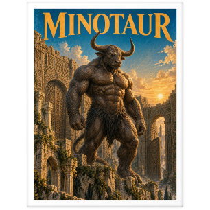 Minotaurus, Gothic Fantasy-Monster Postkarte