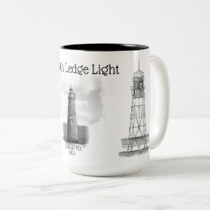 Minot's Ledge Light - Massachusetts Zweifarbige Tasse