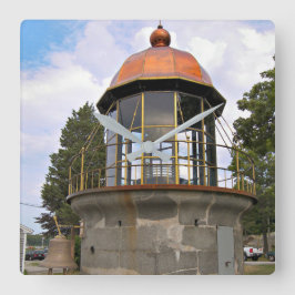 Minots Ledge Lighthouse Lantern Square Wall Clock Quadratische Wanduhr