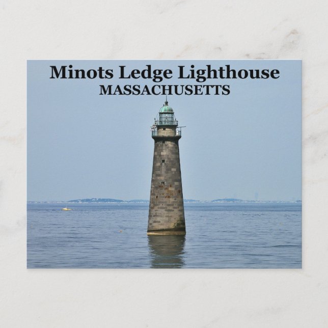 Minots Ledge Lighthouse, Massachusetts Postkarte (Vorderseite)