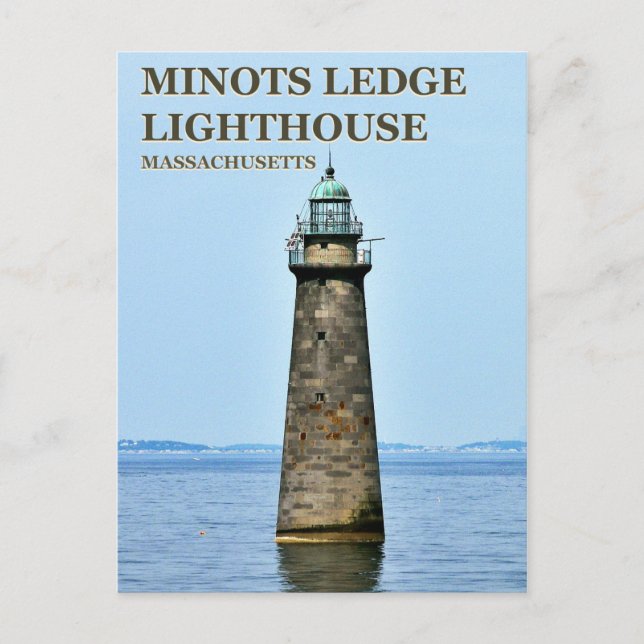 Minots Ledge Lighthouse, Massachusetts Postkarte (Vorderseite)