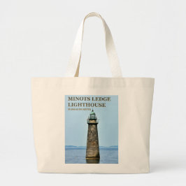 Minots Ledge Lighthouse Massachusetts Tote Bag Jumbo Stoffbeutel