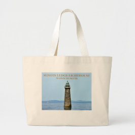 Minots Ledge Lighthouse Massachusetts Tote Bag Jumbo Stoffbeutel
