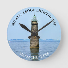 Minots Ledge Lighthouse Massachusetts Wall Clock Runde Wanduhr