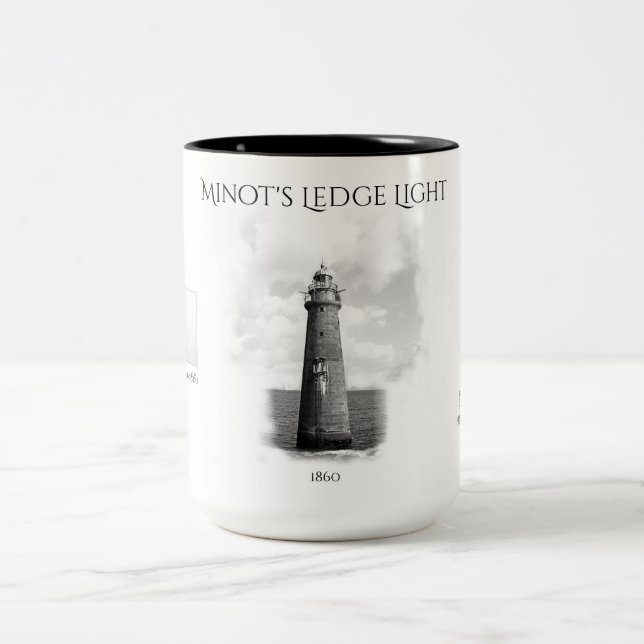 Minots Leisten-Licht - Massachusetts Zweifarbige Tasse (Mittel)
