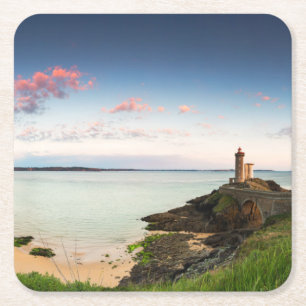 Minou Leuchtturm   Frankreich Bretagne Finistere Rechteckiger Pappuntersetzer