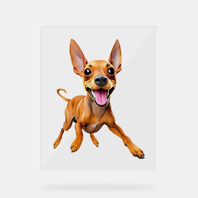 Minpin Minipinscher Min Button Mama Hundedad Acrylschild (Vorderseite)