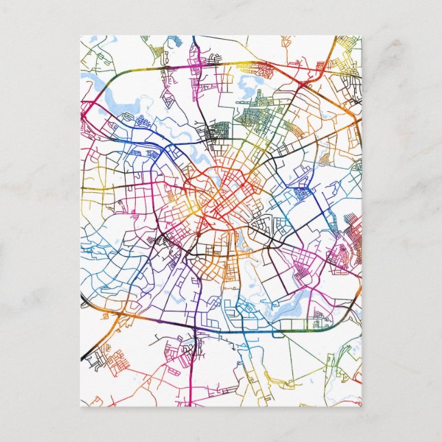 Minsk Belarus City Map Postkarte (Vorderseite)