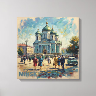 Minsk Belarus Orthodox Cathedral Urban Canvas Leinwanddruck