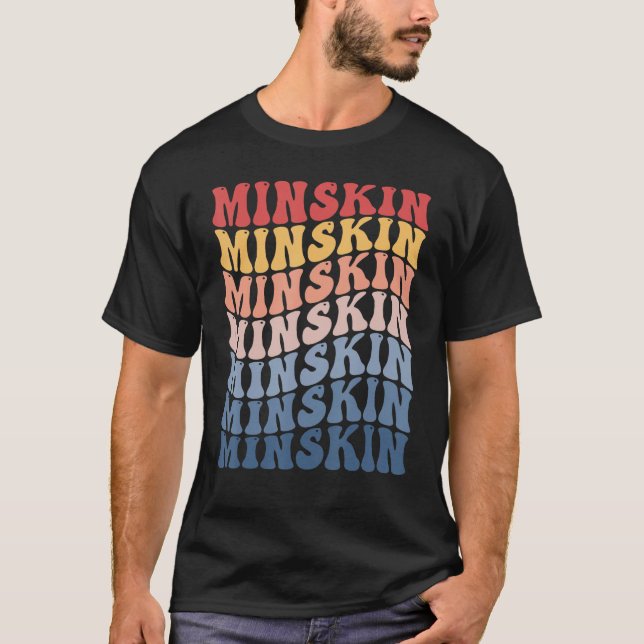 Minskin Groovy Retro Cat T-Shirt (Vorderseite)