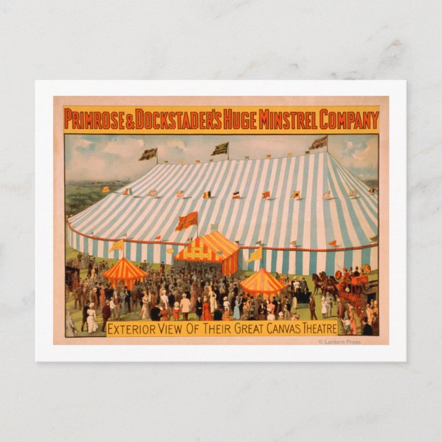 Minstrel's Außenansicht des riesigen Theaters der  Postkarte (Vorderseite)