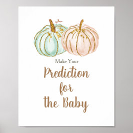 Mint and Peach Pumpkin Vorhersagen für Baby Poster