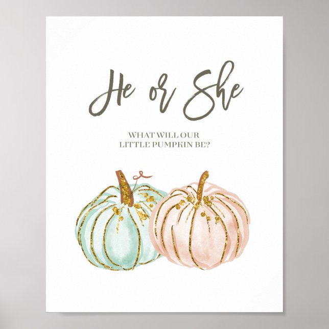 Mint and Peach Pumpkin Voting Board Poster (Vorne)