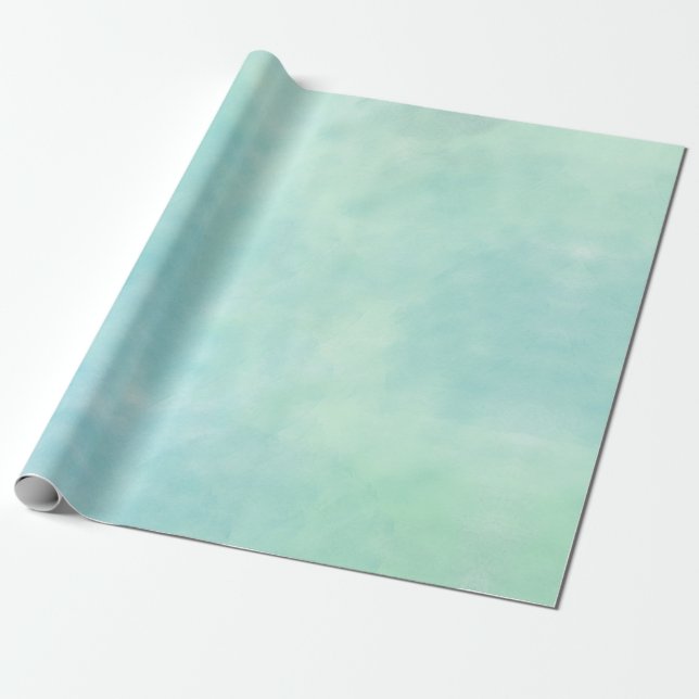 Mint Aqua Blue Gefärbte Krawatte Wasserfarbe Geschenkpapier (Ungerollt)