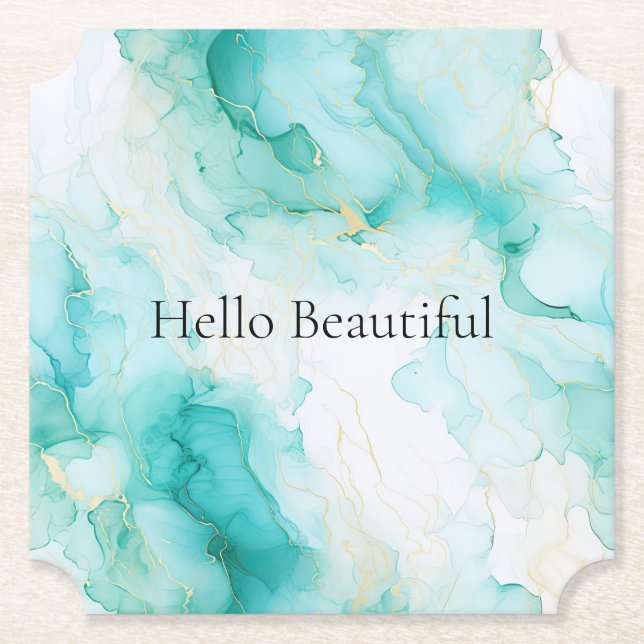 Mint Aqua Glam Elegante Untersetzer (Vorderseite)