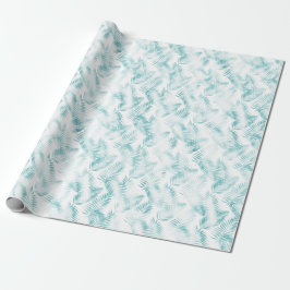 Mint Aqua Ombre Tropical Blätter Geschenkpapier