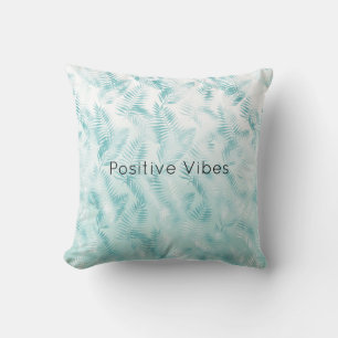 Mint Aqua Ombre Tropische Blätter Kissen