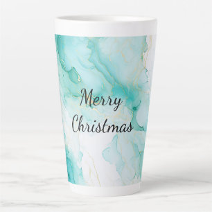 Mint Aqua Pearl Gold Marmor Milchtasse