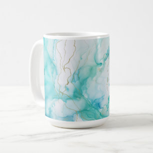 Mint Aqua Tinte Marmor Kaffeetasse
